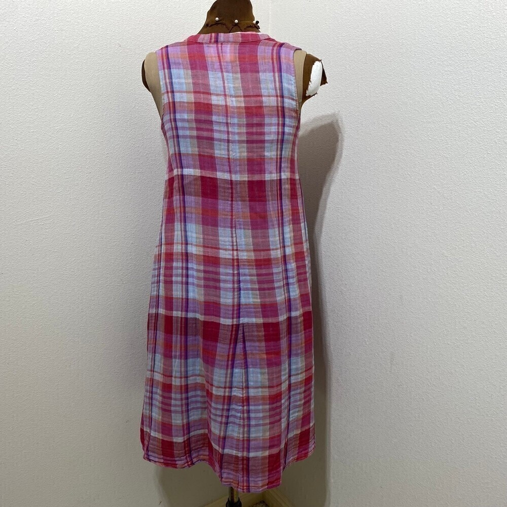 Anthropologie Maeve Pippa Midi High Low A-Line Swing Sleeveless Plaid Pockets XS - Picture 6 of 11
